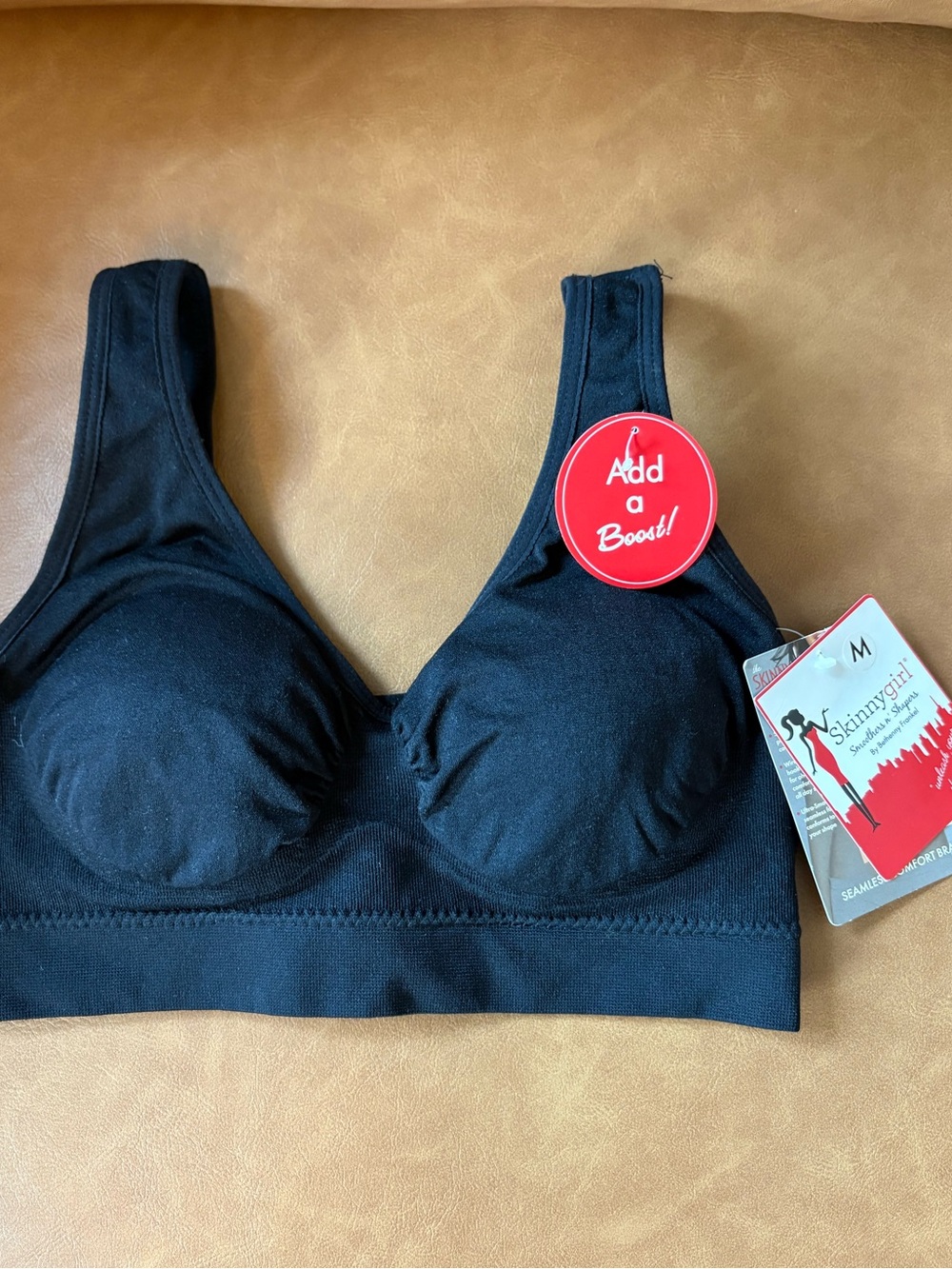 NWT Skinnygirl Black Wireless Add-A-Boost Bra Style 4180 Size Medium